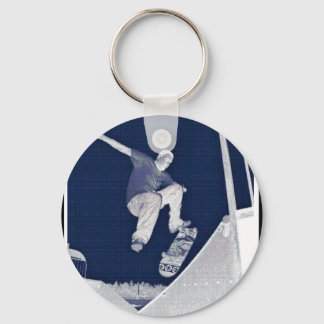 Blue Skate Key Ring