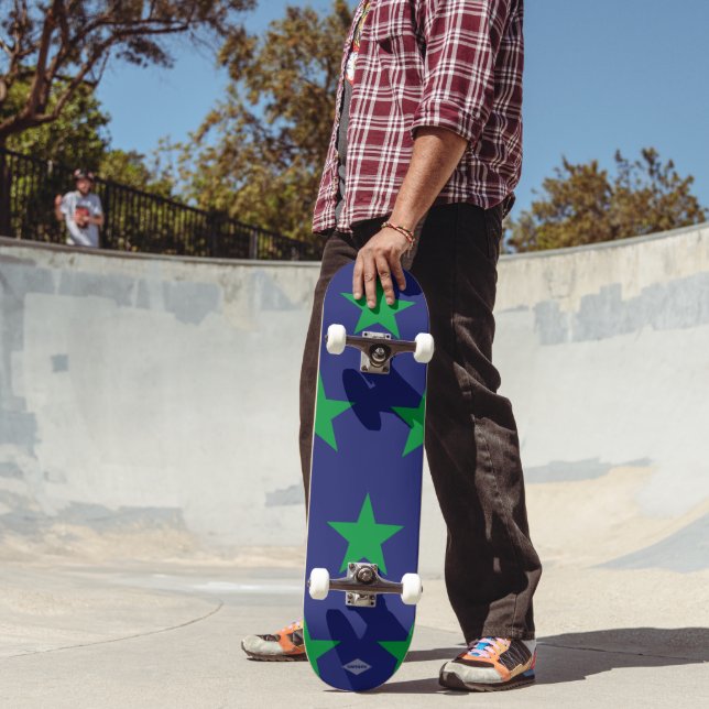 Blue Skateboard Green Stars HAMbyWG (Outdoor 2)