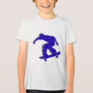 Blue Skateboarder Silhouette T-Shirt Tri-Blend Shirt