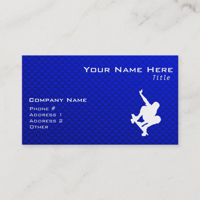 Blue Skateboarding Business Card (Front)