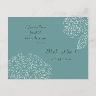 Blue Sketched Hydrangeas RSVP Card