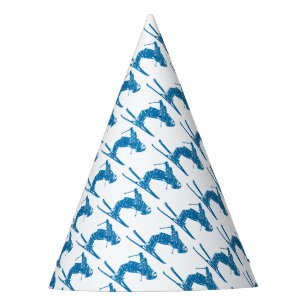 Blue-Skier Party Hat