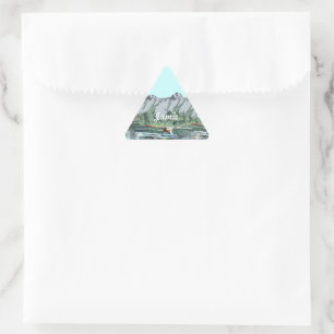 Blue Skies and Alaskan Mountains Triangle Sticker