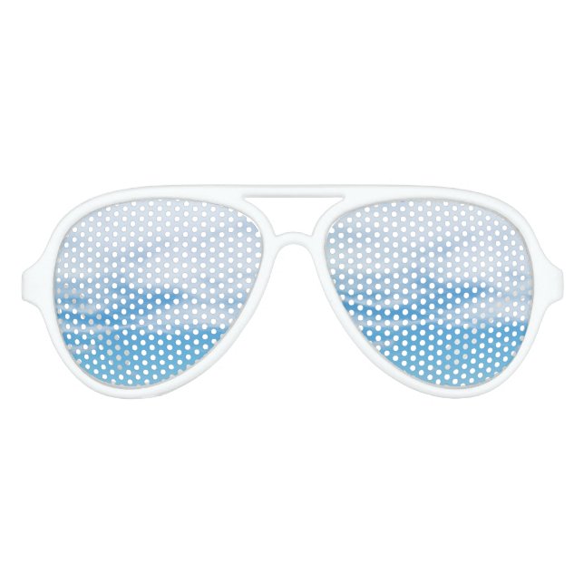 Blue Skies and Clouds Uplifting Summer Sky Aviator Sunglasses (Front)