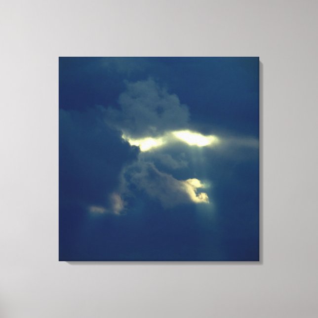 Blue skies, Clouds face Canvas Print (Front)