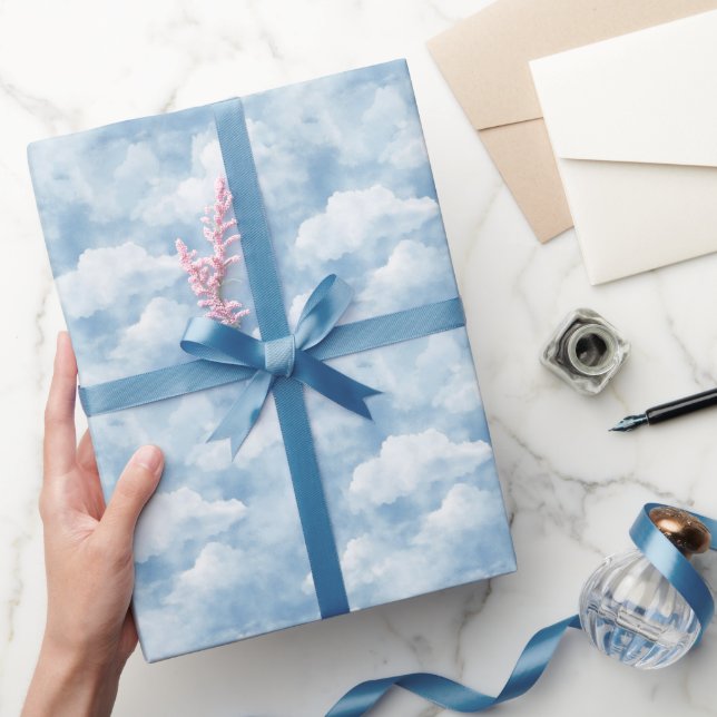 Blue Skies Clouds  Wrapping Paper (Gifting)