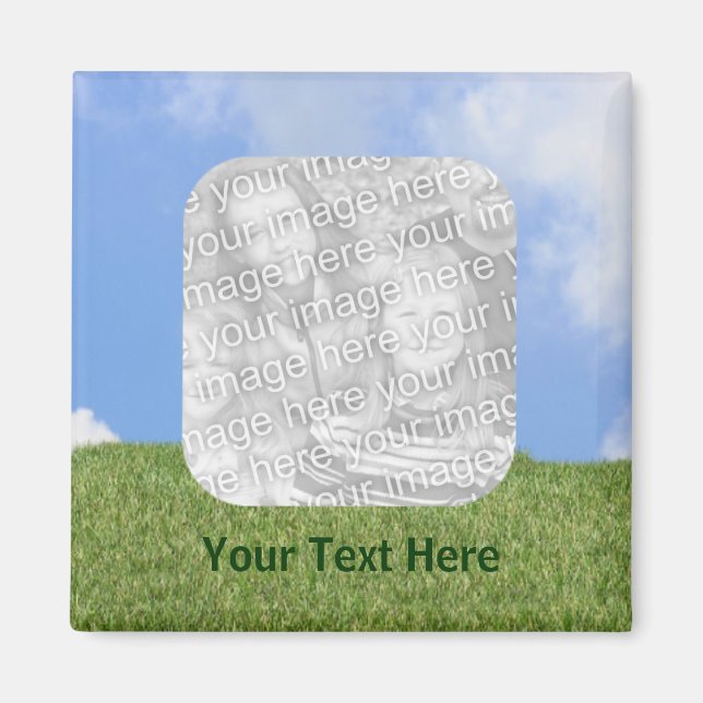 Blue Skies Green Grass Photo Magnet (Front)