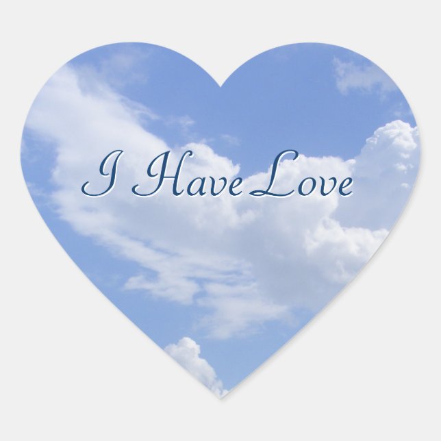 Blue Skies Heart Stickers (Front)