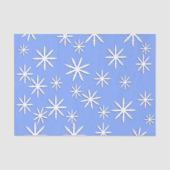 Blue Skies Snowflakes Tissue Paper (Front)
