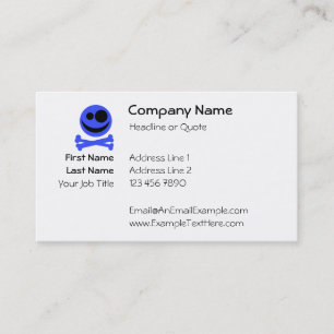 Blue Skull and Crossbones. Business Card