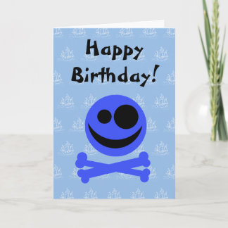 Blue Skull and Crossbones. Card