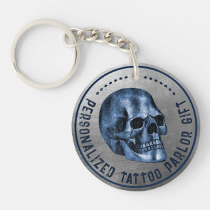 Blue Skull Cool Gothic Pro Fidelity Tattoo Parlou Key Ring