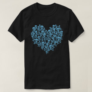 Blue Skull Heart T-Shirt