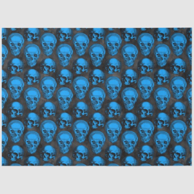 Blue Skulls and Sunflower Series Design 6 Tissue Paper (Front)