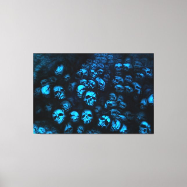Blue Skulls screen Canvas Print (Front)