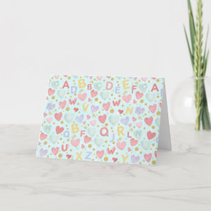 Blue Sky ABC & Watercolor Hearts Card