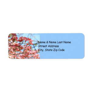 Blue Sky Address Labels custom Pink Dogwood Floral
