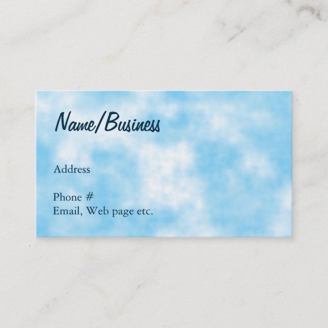 Blue Sky and Cloud Art Custom Business Card (Front)