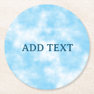 Blue Sky and Cloud Art Custom Round Paper Coaster
