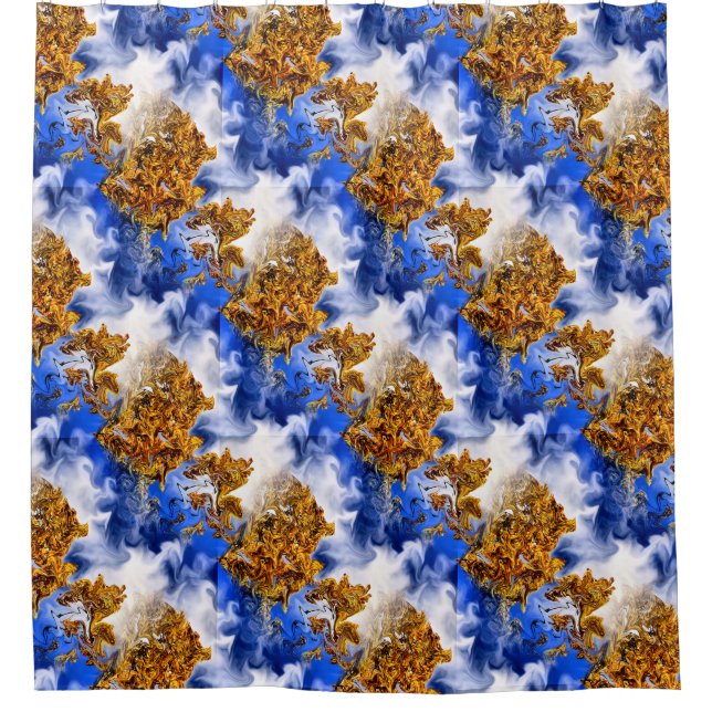 Blue Sky And Clouds Abstract Art Pattern  Shower Curtain (Front)