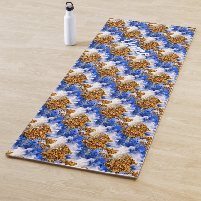 Blue Sky And Clouds Abstract Art Personalised Yoga Mat (In Situ)