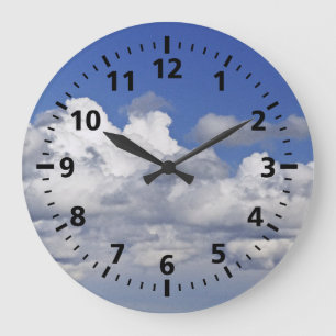 "BLUE SKY AND CLOUDS" ROUND CLOCK