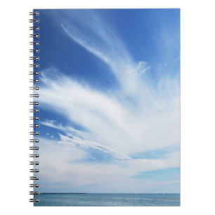 Blue sky and clouds spiral notebook