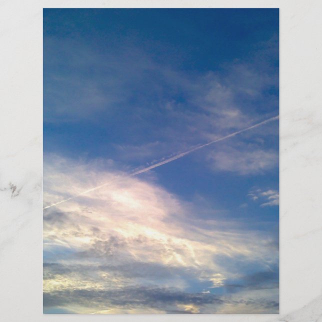 Blue Sky and Clouds Style Scrapbook Paper (Front)