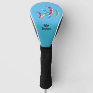 Blue Sky and Colourful Kite Surfers Golf Head Cover