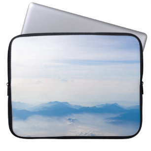 Blue sky and mountains view from aeroplane stylise laptop sleeve