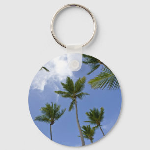 Blue Sky and Palm Trees Key Ring