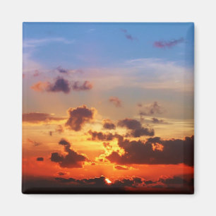 Blue Sky and Red Sunset Magnet