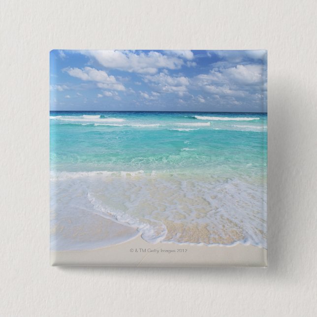 Blue sky and sea 13 15 cm square badge (Front)