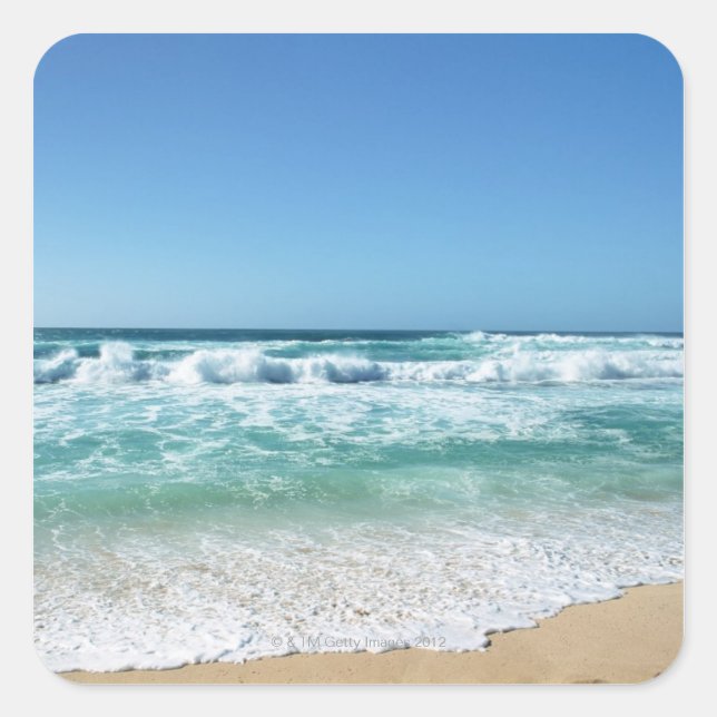 Blue sky and sea 18 square sticker (Front)