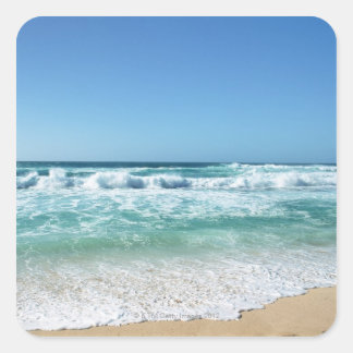 Blue sky and sea 18 square sticker
