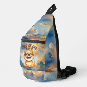 Blue Sky and Sunshine Happy Face Cat Sling Bag