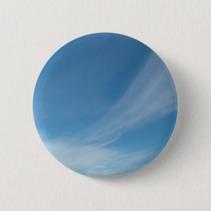Blue sky and white clouds 6 cm round badge