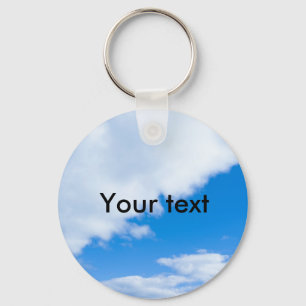 Blue sky and white clouds key ring