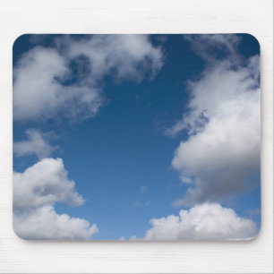 blue sky and white clouds mouse pad