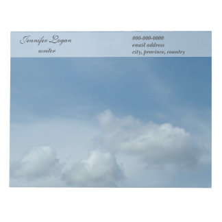 blue sky and white clouds notepad