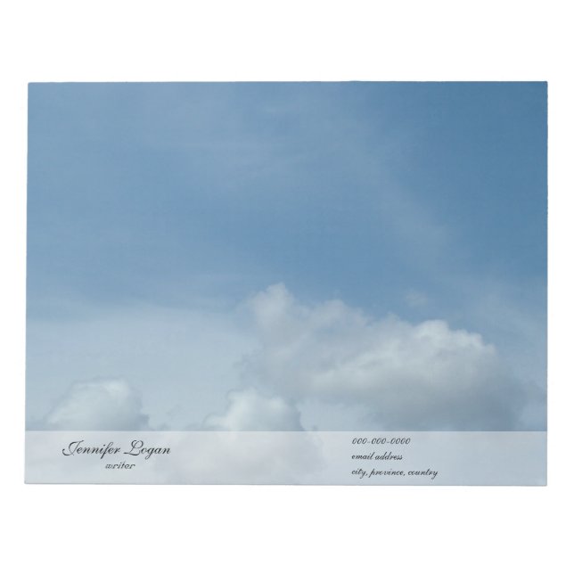 blue sky and white clouds notepad (Front)