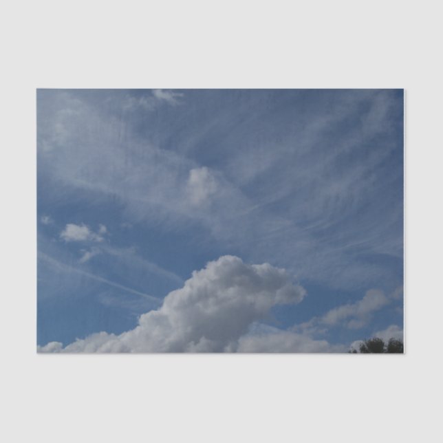 Blue sky and white clouds on tissue paper (Front)