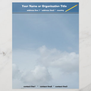 Blue sky and white clouds. personalized letterhead