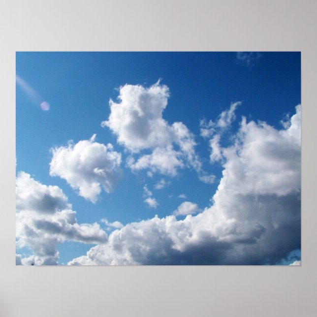 blue sky and white clouds poster (Front)