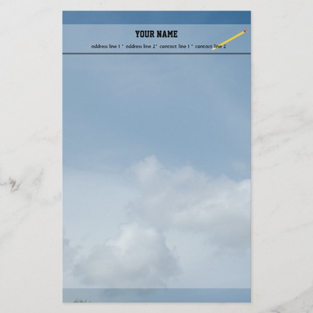 Blue sky and white clouds. stationery (Front)