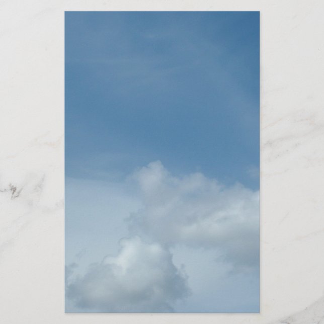 blue sky and white clouds stationery (Front)