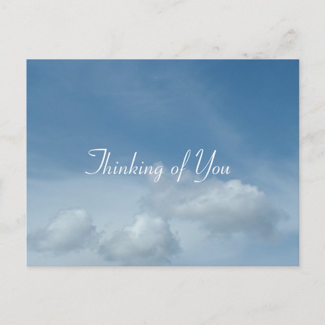 Blue sky and white clouds thinking of you postcard (Front)