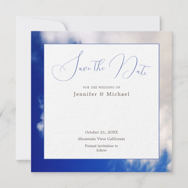 Blue Sky Art Photography Professional Minimalist Save The Date (Front)