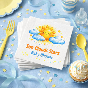 Blue sky baby shower crafts party napkin