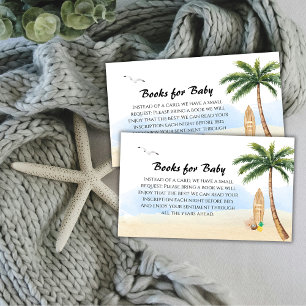 Blue Sky Beach Surfing Books For Baby Shower Enclosure Card
